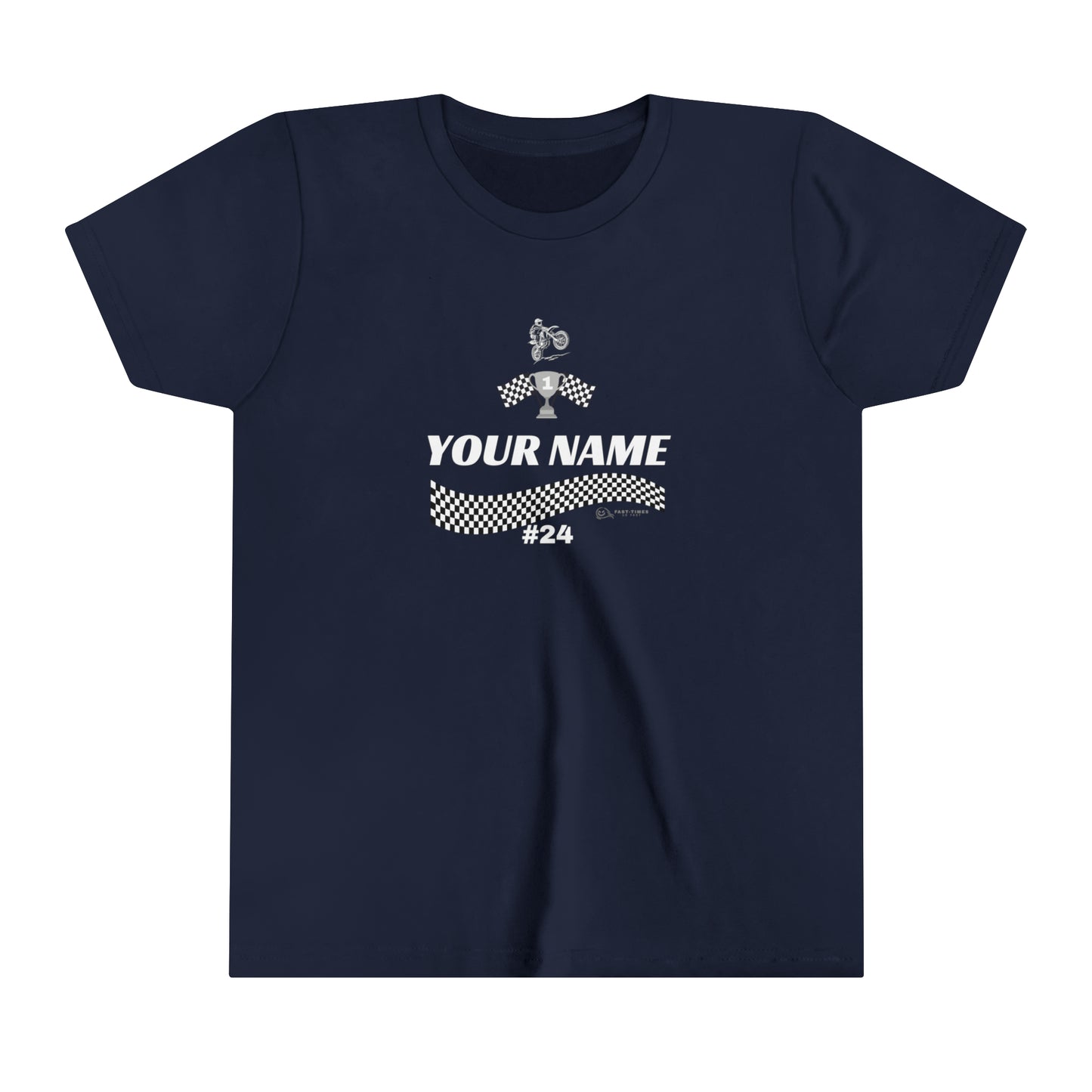 Custom Racing Your Name And Number Youth Short Sleeve Tee